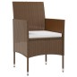 vidaXL Set muebles de jardín 8 pzas y cojines ratán sintético marrón