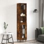 vidaXL Aparador de madera contrachapada roble ahumado 34,5x34x180 cm vidaXL Aparador de madera contrachapada roble ahumado 34,5x34x180 cm
