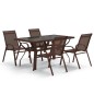 vidaXL Juego de comedor de jardín 5 piezas con cojines marrón y negro vidaXL Juego de comedor de jardín 5 piezas con cojines marrón y negro