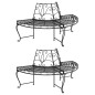 vidaXL Banco de jardín semicircular 2 uds de acero negro 160 cm vidaXL Banco de jardín semicircular 2 uds de acero negro 160 cm