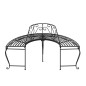 vidaXL Banco de jardín semicircular 2 uds de acero negro 160 cm vidaXL Banco de jardín semicircular 2 uds de acero negro 160 cm