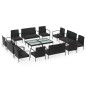 vidaXL Set muebles de jardín 16 piezas y cojines ratán sintético negro vidaXL Set muebles de jardín 16 piezas y cojines ratán sintético negro