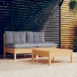 vidaXL Juego de muebles de jardín 3 pzas y cojines madera de pino vidaXL Juego de muebles de jardín 3 pzas y cojines madera de pino