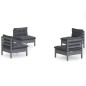 vidaXL Muebles de jardín 4 pzas con cojines antracita madera de pino vidaXL Muebles de jardín 4 pzas con cojines antracita madera de pino