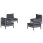 vidaXL Muebles de jardín 4 pzas con cojines antracita madera de pino vidaXL Muebles de jardín 4 pzas con cojines antracita madera de pino