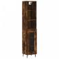 vidaXL Aparador de madera contrachapada roble ahumado 34,5x34x180 cm vidaXL Aparador de madera contrachapada roble ahumado 34,5x34x180 cm