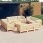 vidaXL Muebles de jardín 13 piezas cojines madera de pino crema vidaXL Muebles de jardín 13 piezas cojines madera de pino crema