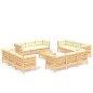 vidaXL Muebles de jardín 13 piezas cojines madera de pino crema vidaXL Muebles de jardín 13 piezas cojines madera de pino crema