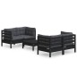 vidaXL Muebles de jardín 5 pzas con cojines antracita madera de pino vidaXL Muebles de jardín 5 pzas con cojines antracita madera de pino