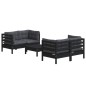 vidaXL Muebles de jardín 5 pzas con cojines antracita madera de pino vidaXL Muebles de jardín 5 pzas con cojines antracita madera de pino
