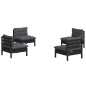vidaXL Muebles de jardín 4 pzas con cojines antracita madera de pino vidaXL Muebles de jardín 4 pzas con cojines antracita madera de pino