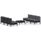 vidaXL Muebles de jardín 7 pzas con cojines antracita madera de pino