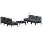 vidaXL Muebles de jardín 7 pzas con cojines antracita madera de pino