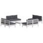 vidaXL Muebles de jardín 9 pzas con cojines antracita madera de pino vidaXL Muebles de jardín 9 pzas con cojines antracita madera de pino
