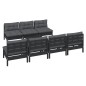 vidaXL Muebles de jardín 8 pzas con cojines antracita madera de pino