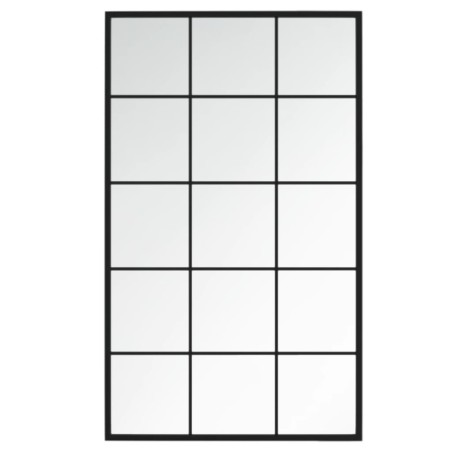 vidaXL Espejo de pared metal negro 100x60 cm