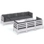 vidaXL Muebles de jardín 8 pzas con cojines madera maciza de pino vidaXL Muebles de jardín 8 pzas con cojines madera maciza de pino