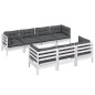 vidaXL Muebles de jardín 8 pzas con cojines madera maciza de pino vidaXL Muebles de jardín 8 pzas con cojines madera maciza de pino