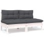 vidaXL Muebles de jardín 8 pzas con cojines madera maciza de pino vidaXL Muebles de jardín 8 pzas con cojines madera maciza de pino