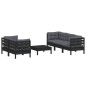 vidaXL Muebles de jardín 6 pzas con cojines antracita madera de pino