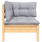 vidaXL Juego de muebles de jardín 6 pzas y cojines madera maciza pino vidaXL Juego de muebles de jardín 6 pzas y cojines madera maciza pino