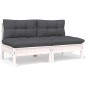 vidaXL Juego de muebles de jardín 4 pzas y cojines madera maciza pino vidaXL Juego de muebles de jardín 4 pzas y cojines madera maciza pino