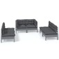 vidaXL Muebles de jardín 6 piezas con cojines de madera maciza de pino vidaXL Muebles de jardín 6 piezas con cojines de madera maciza de pino
