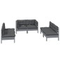 vidaXL Muebles de jardín 6 piezas con cojines de madera maciza de pino vidaXL Muebles de jardín 6 piezas con cojines de madera maciza de pino