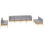 vidaXL Juego de muebles de jardín 8 pzas y cojines madera maciza pino vidaXL Juego de muebles de jardín 8 pzas y cojines madera maciza pino