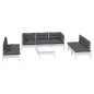 vidaXL Muebles de jardín 8 pzas con cojines madera maciza de pino