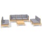 vidaXL Juego de muebles de jardín 8 pzas y cojines madera maciza pino vidaXL Juego de muebles de jardín 8 pzas y cojines madera maciza pino