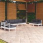 vidaXL Muebles de jardín 8 pzas con cojines madera maciza de pino vidaXL Muebles de jardín 8 pzas con cojines madera maciza de pino