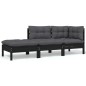 vidaXL Juego de muebles de jardín 6 pzas y cojines madera maciza pino
