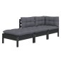 vidaXL Juego de muebles de jardín 3 pzas y cojines madera maciza pino vidaXL Juego de muebles de jardín 3 pzas y cojines madera maciza pino