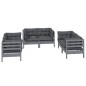 vidaXL Juego de muebles de jardín 6 pzas y cojines madera pino maciza vidaXL Juego de muebles de jardín 6 pzas y cojines madera pino maciza