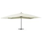 vidaXL Sombrilla voladiza poste madera blanco arena 400x300 cm vidaXL Sombrilla voladiza poste madera blanco arena 400x300 cm