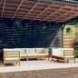 vidaXL Muebles de jardín 7 piezas cojines madera maciza de pino vidaXL Muebles de jardín 7 piezas cojines madera maciza de pino