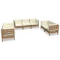 vidaXL Muebles de jardín 7 piezas cojines madera maciza de pino vidaXL Muebles de jardín 7 piezas cojines madera maciza de pino
