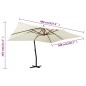 vidaXL Sombrilla voladiza poste madera blanco arena 400x300 cm vidaXL Sombrilla voladiza poste madera blanco arena 400x300 cm