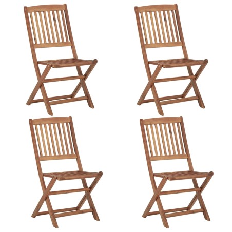 vidaXL Sillas de jardín plegables 4 unidades madera maciza de acacia 