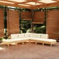 vidaXL Muebles de jardín 7 piezas cojines madera de pino color crema