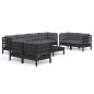 vidaXL Juego de muebles de jardín 9 pzas y cojines madera maciza pino vidaXL Juego de muebles de jardín 9 pzas y cojines madera maciza pino