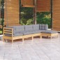 vidaXL Juego de muebles de jardín 5 pzas y cojines madera de pino vidaXL Juego de muebles de jardín 5 pzas y cojines madera de pino