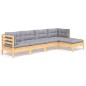 vidaXL Juego de muebles de jardín 5 pzas y cojines madera de pino vidaXL Juego de muebles de jardín 5 pzas y cojines madera de pino