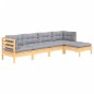 vidaXL Juego de muebles de jardín 5 pzas y cojines madera de pino vidaXL Juego de muebles de jardín 5 pzas y cojines madera de pino