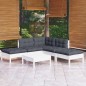 vidaXL Muebles de jardín 6 pzas con cojines blanco madera de pino vidaXL Muebles de jardín 6 pzas con cojines blanco madera de pino