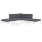 vidaXL Muebles de jardín 6 pzas con cojines blanco madera de pino vidaXL Muebles de jardín 6 pzas con cojines blanco madera de pino