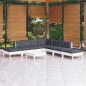 vidaXL Muebles de jardín 8 pzas con cojines blanco madera de pino vidaXL Muebles de jardín 8 pzas con cojines blanco madera de pino
