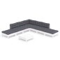 vidaXL Muebles de jardín 8 pzas con cojines blanco madera de pino vidaXL Muebles de jardín 8 pzas con cojines blanco madera de pino