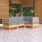vidaXL Juego de muebles de jardín 4 pzas y cojines madera de pino vidaXL Juego de muebles de jardín 4 pzas y cojines madera de pino